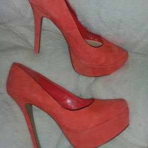🔴SALE🔴Coral suede stilettos
